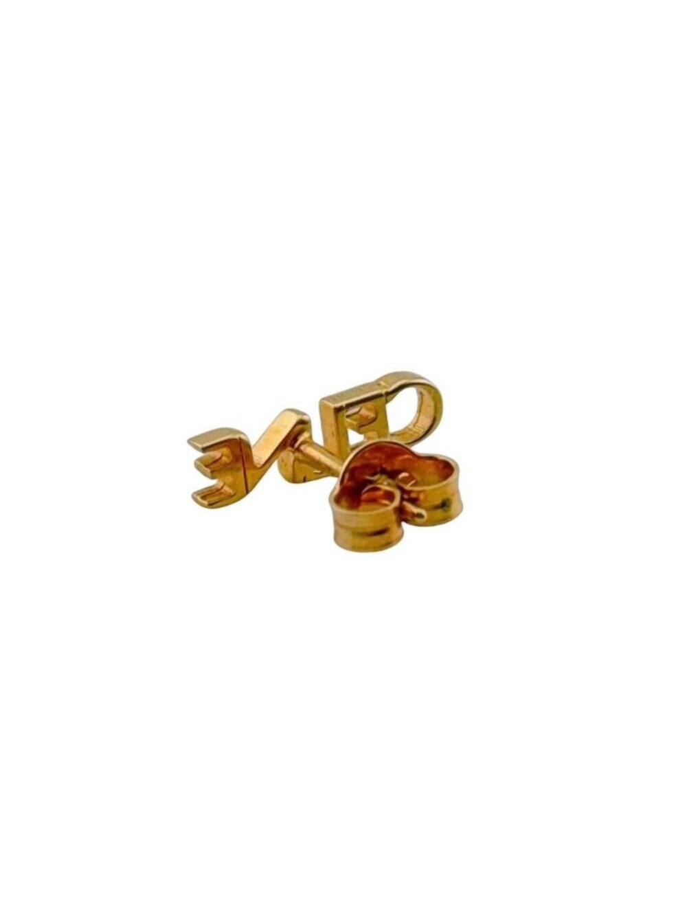 Celine Logo Single Earrings Gold Plated